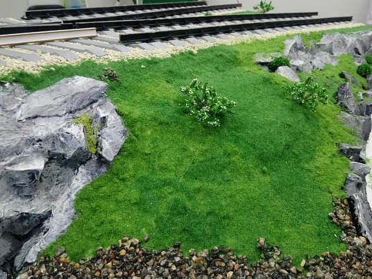 Действующий макет одиночного стрелочного перевода